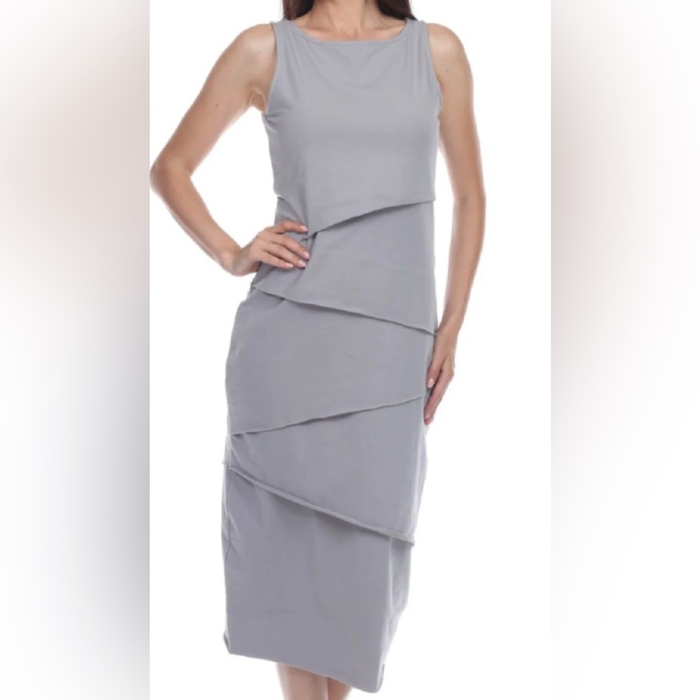Neon Buddha Asymmetrical Gray Dress